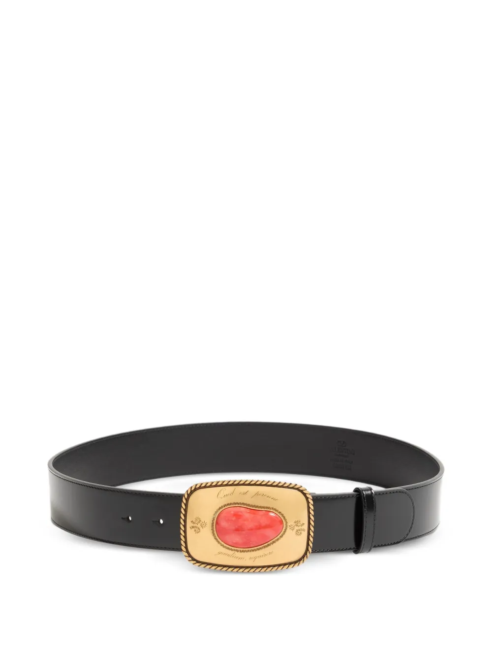 Valentino Garavani Gaudium belt in shiny calfskin 40 mm - Black