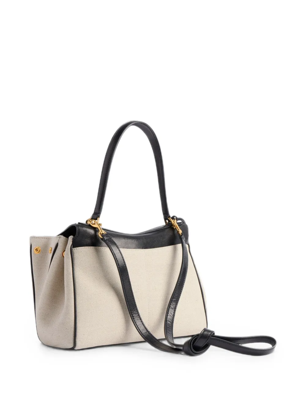  Balenciaga Rodeo Small Linen And Leather Tote Bag - Neutro 