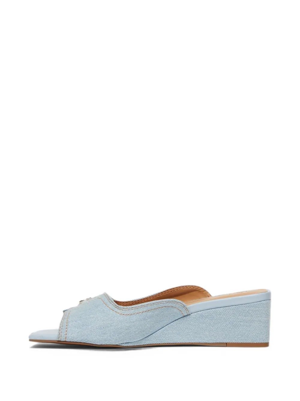 GANNI buckle-detail wedge sandals Blauw