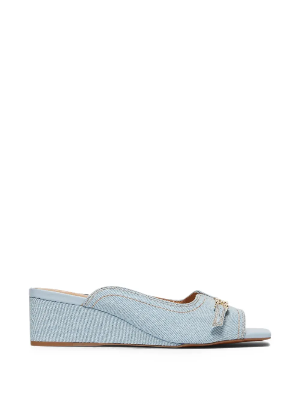 GANNI buckle-detail wedge sandals Blauw