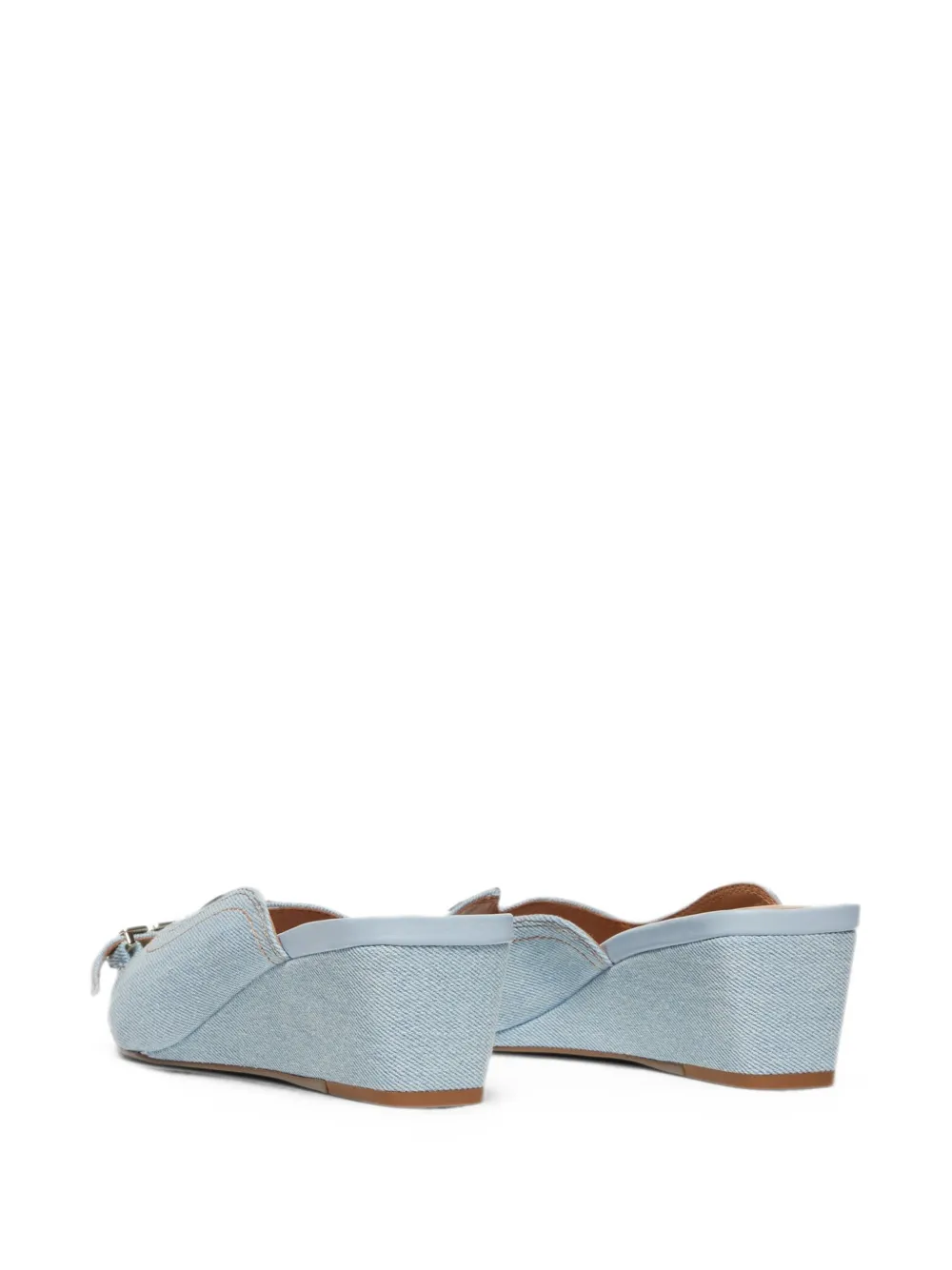 GANNI buckle-detail wedge sandals Blauw