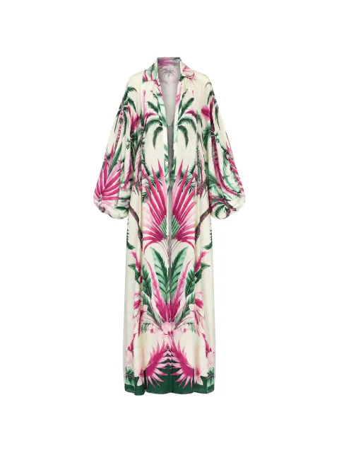 F.R.S For Restless Sleepers Europa palm-print balloon-sleeve maxi dress