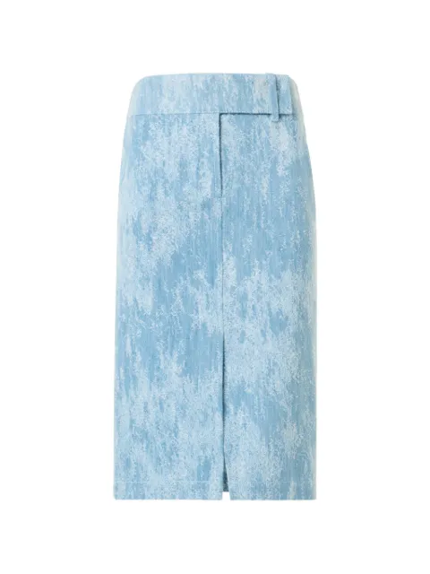 Akris Punto Jacquard textured front-slit midi skirt