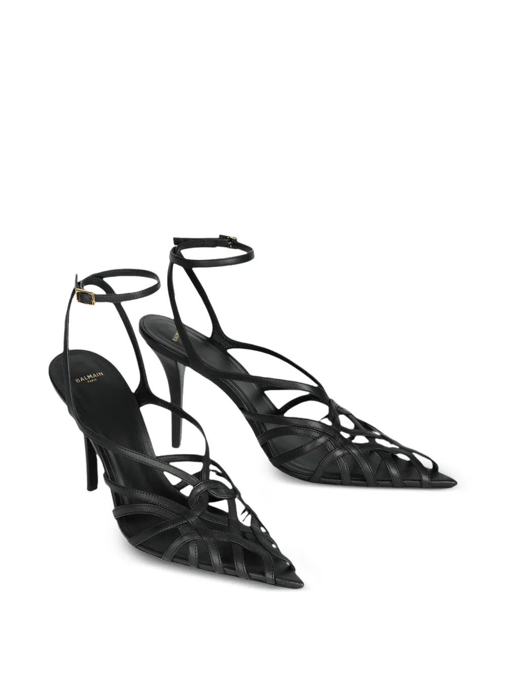 Balmain Sandalen van glad leer Zwart