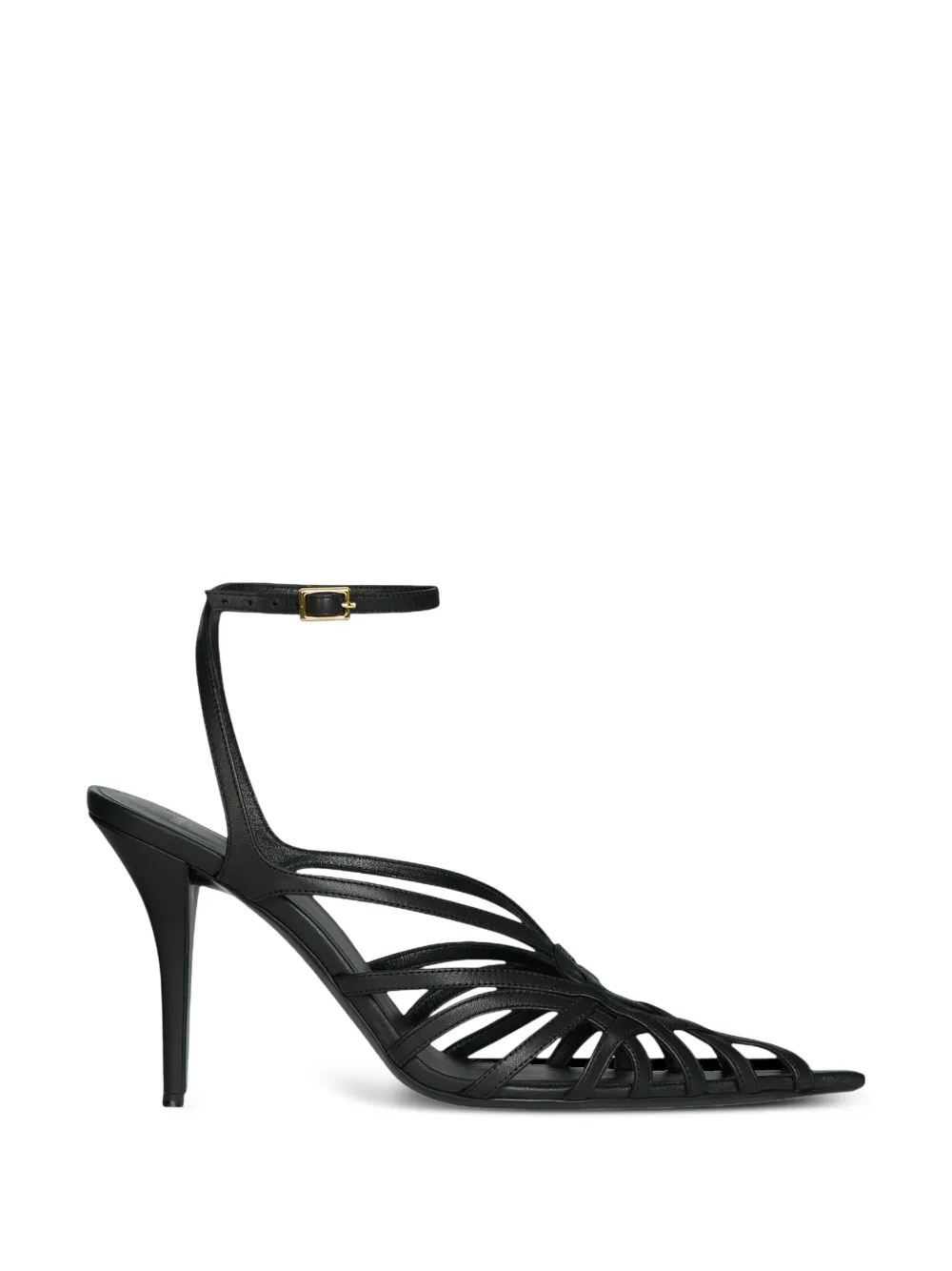 Balmain Sandali a gabbia in pelle liscia - Nero
