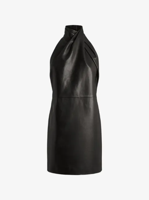 Balmain robe dos nu en cuir d'agneau