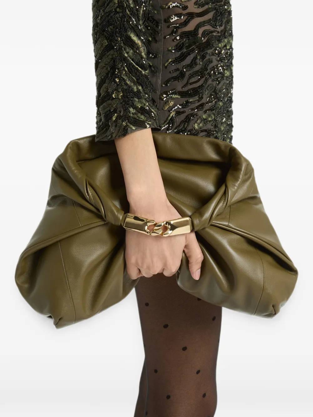 Balmain Medium Dinner At 8 tas van glad leer Groen