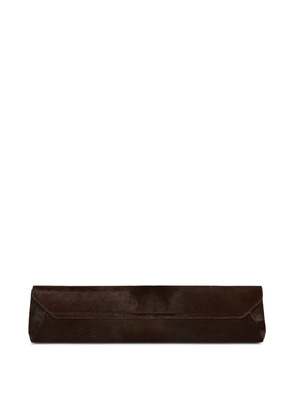 Balmain Lange clutch van leer met pony-effect Bruin