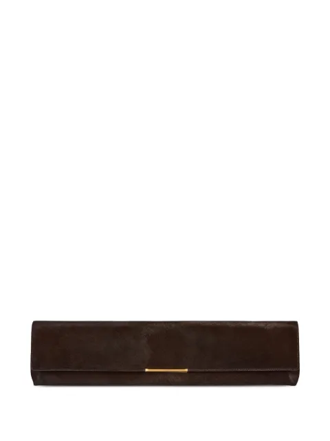 Balmain Clutch de couro com efeito pony