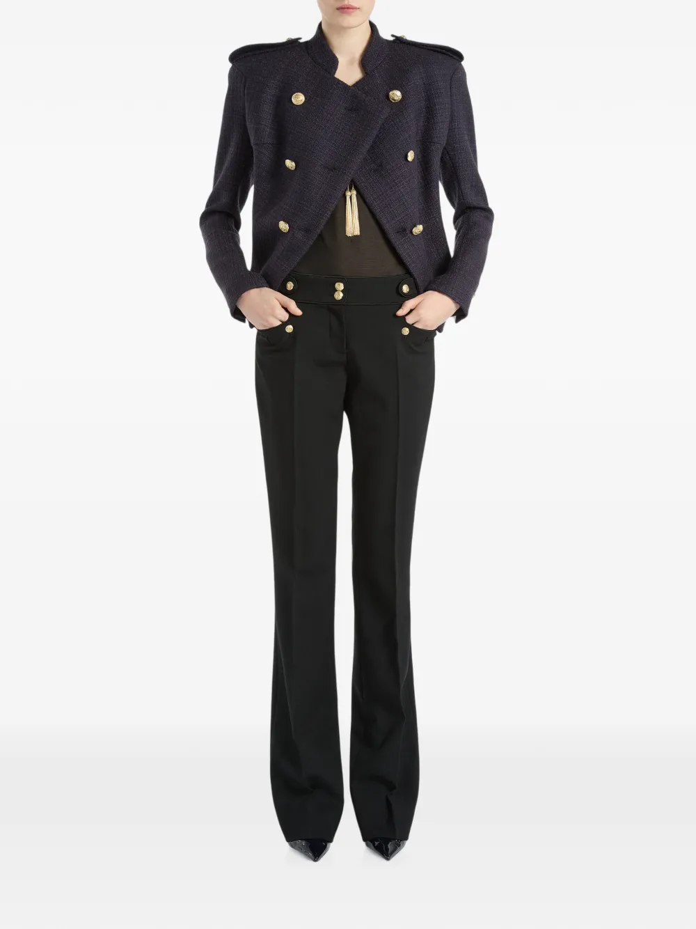 Balmain Tweed 6-button Jacket in Blue, view 2