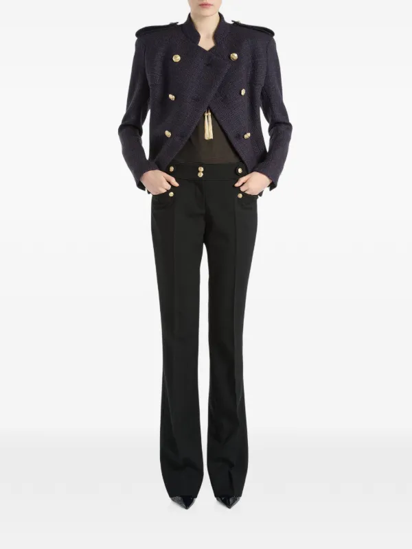 Balmain Tweed 6-button Jacket in Blue