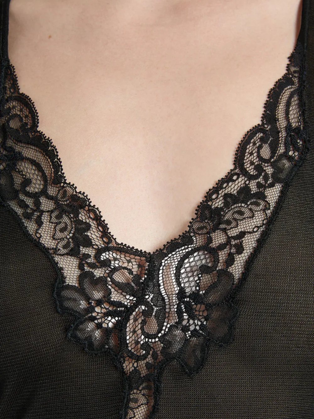 Balmain Gebreide top met kant Zwart