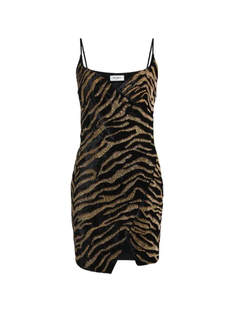 Balmain velvet dress with tiger embroidery