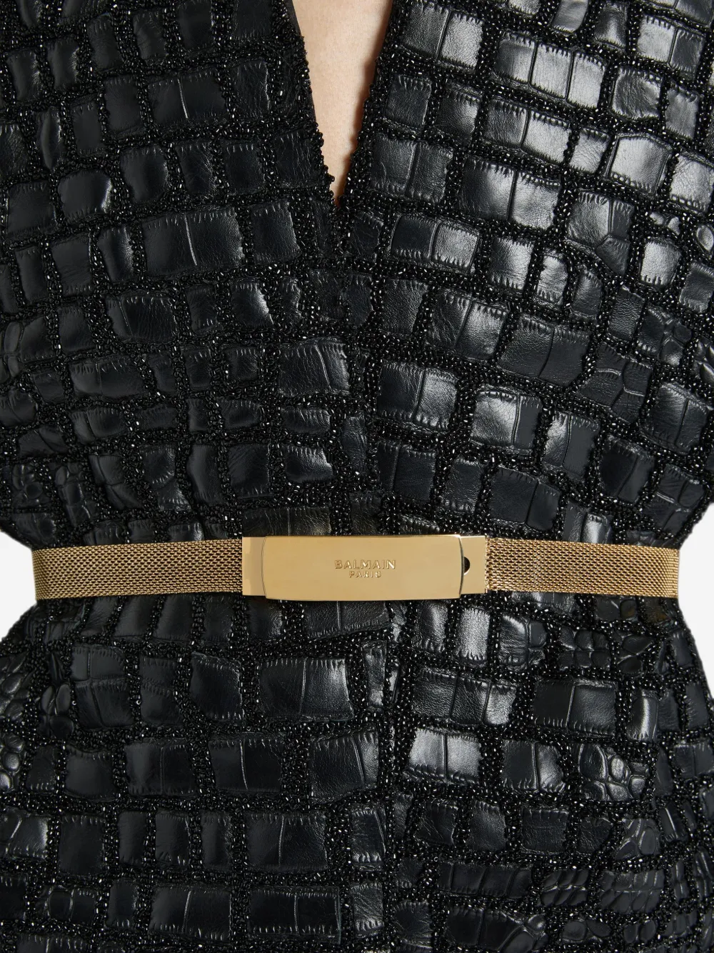 Balmain Gevlochten messing riem Goud