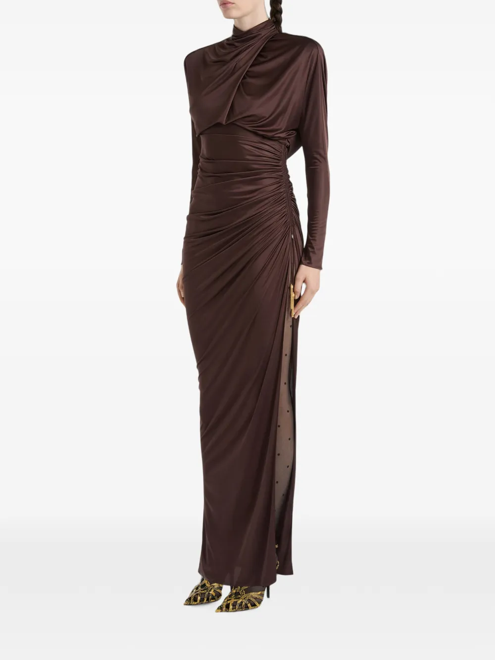 Balmain Jersey maxi-jurk Bruin
