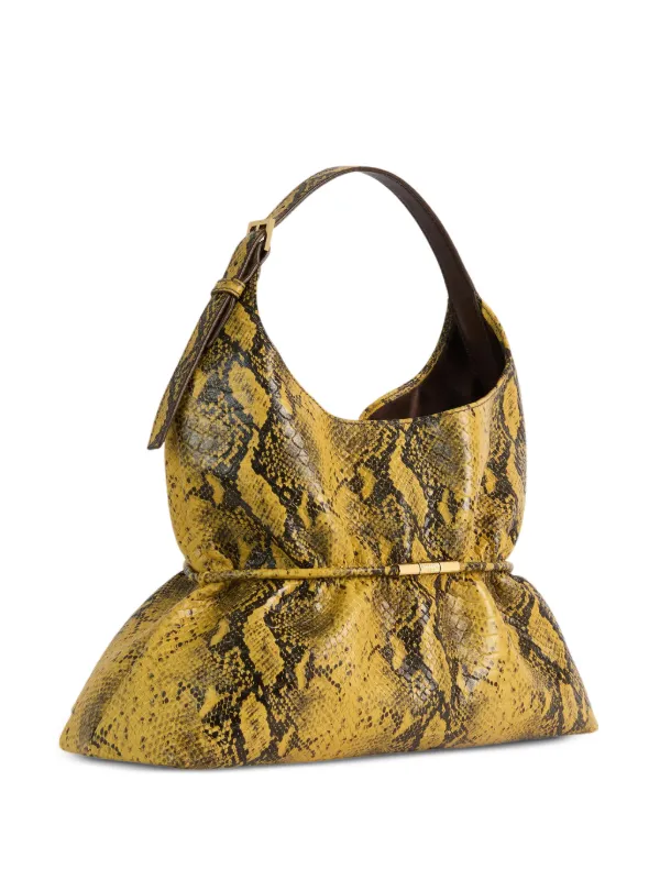 Balmain Sphynx Medium Bag in Python-effect Leather in Yellow