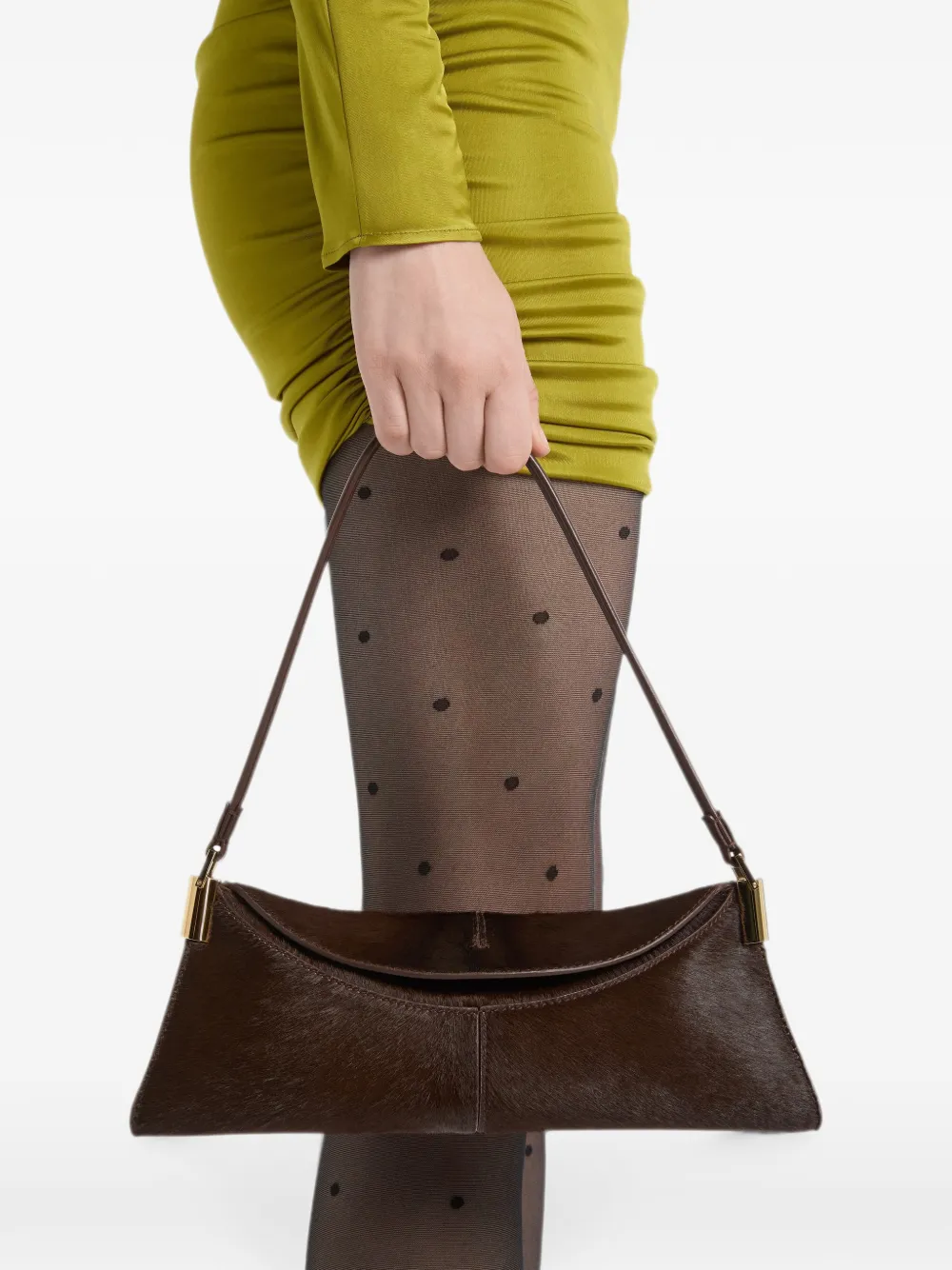 Balmain 64-83 kleine tas van leer met pony-effect Bruin