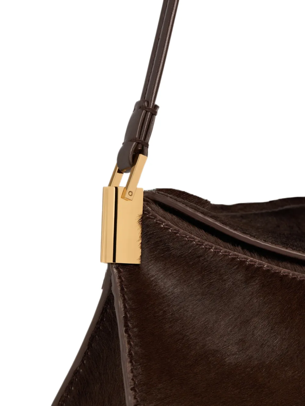 Balmain 64-83 kleine tas van leer met pony-effect Bruin