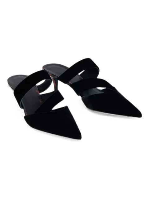 Balmain velvet tortoiseshell-effect mules