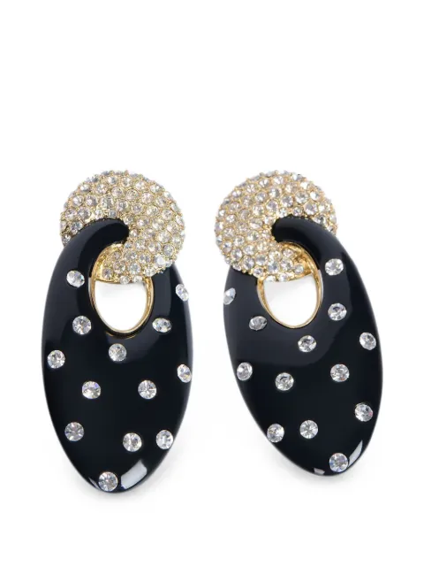 Balmain lacquered brass organic earrings with crystals