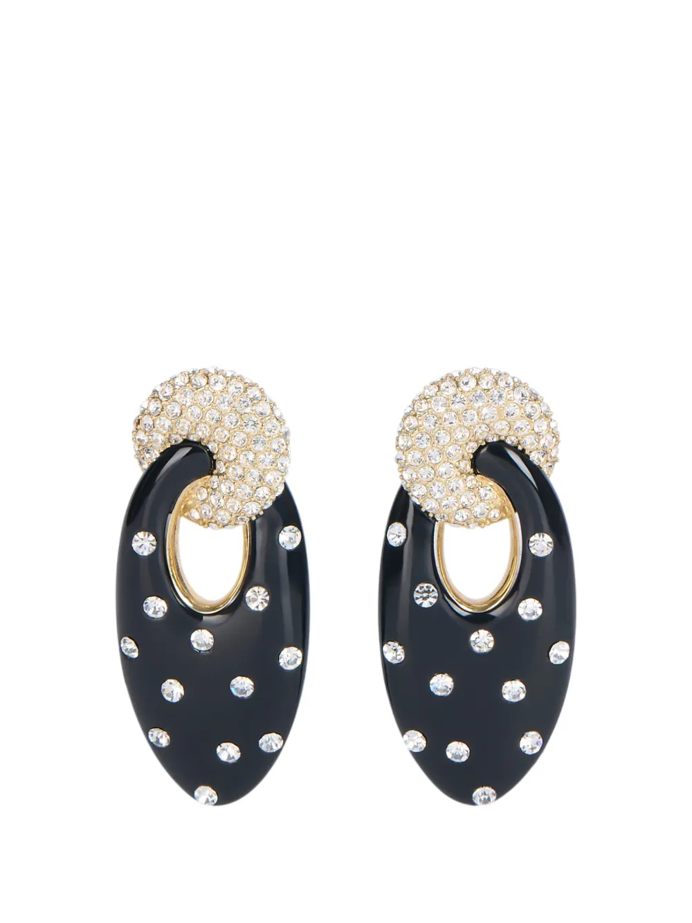 Balmain Orecchini in ottone laccato con cristalli - Oro