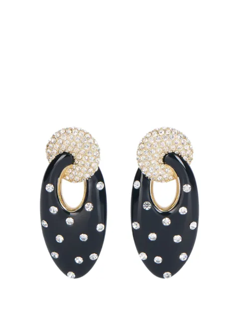 Balmain lacquered brass organic earrings with crystals