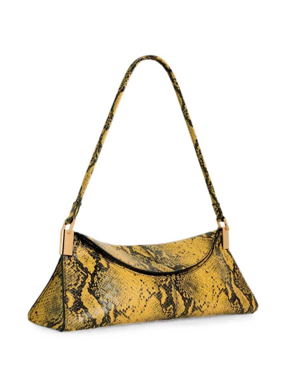 Balmain 64-83 Small Bag in Python-effect Leather in Yellow, view 4