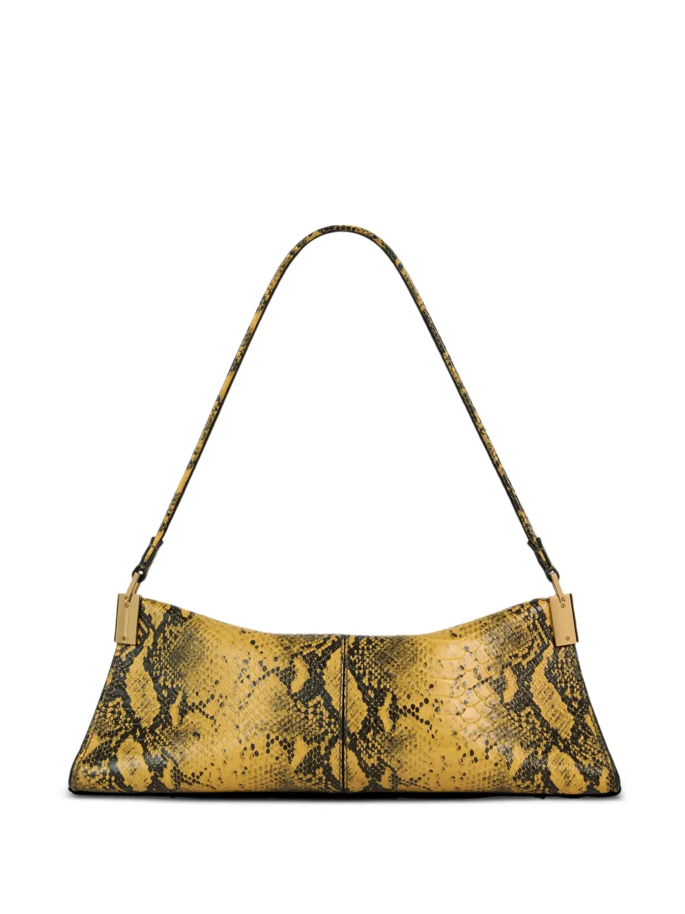 Balmain 64-83 Small Bag in Python-effect Leather in Yellow, view 3