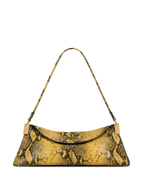 Balmain 64-83 Small Bag in Python-effect Leather in Yellow