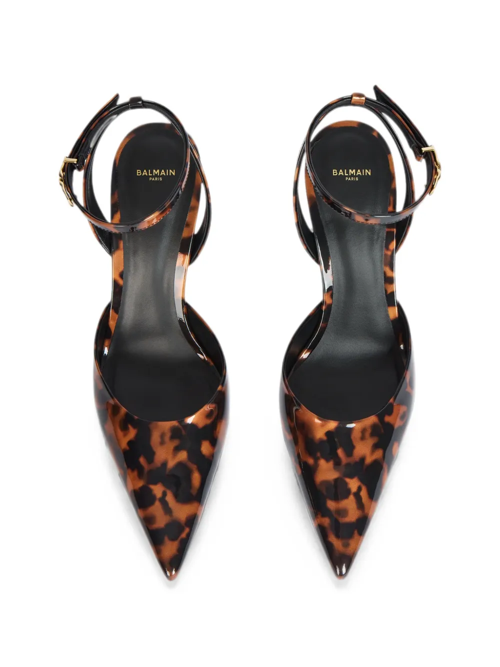 Balmain Lakleren pumps met print Bruin