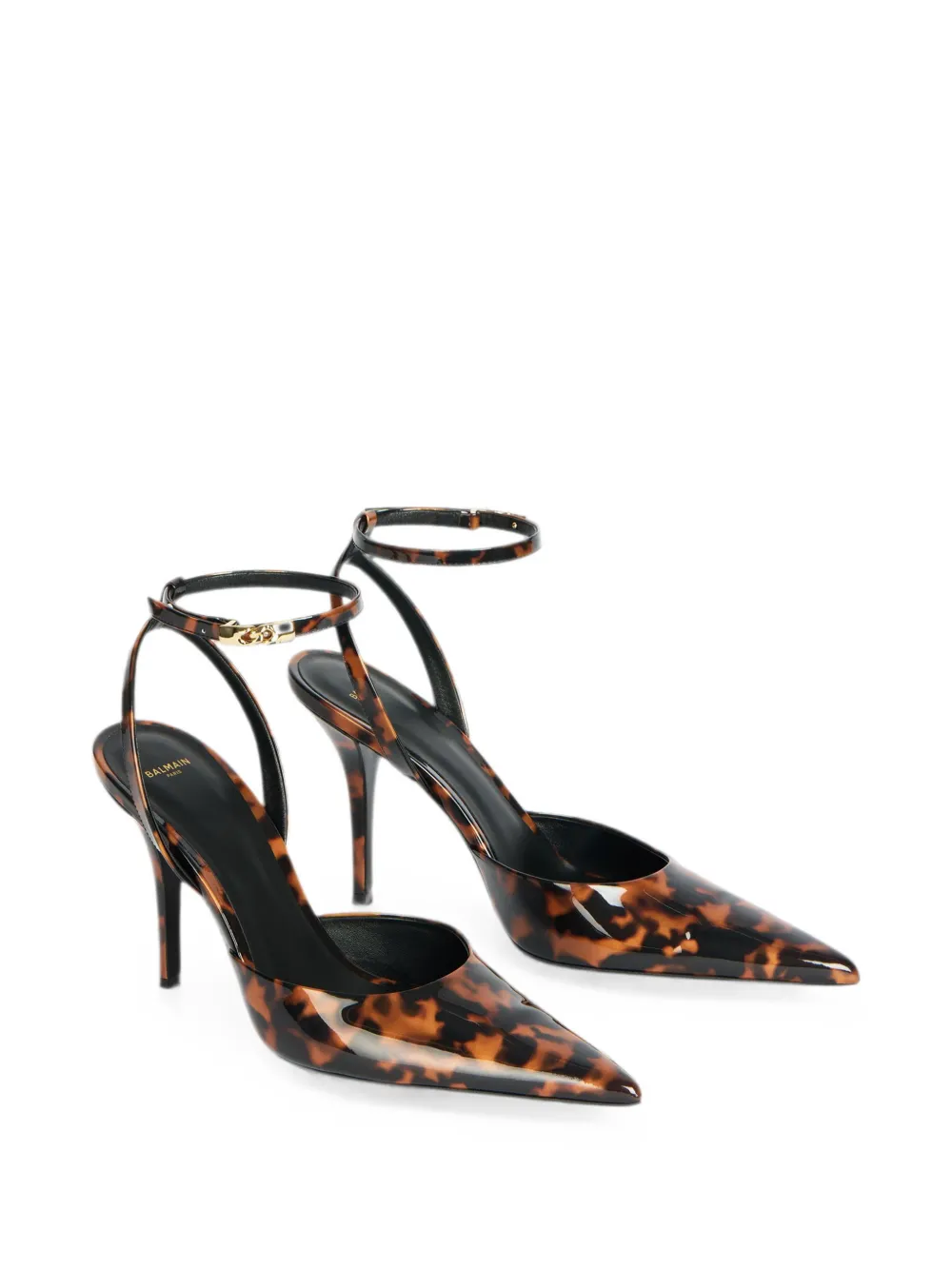 Balmain Lakleren pumps met print Bruin