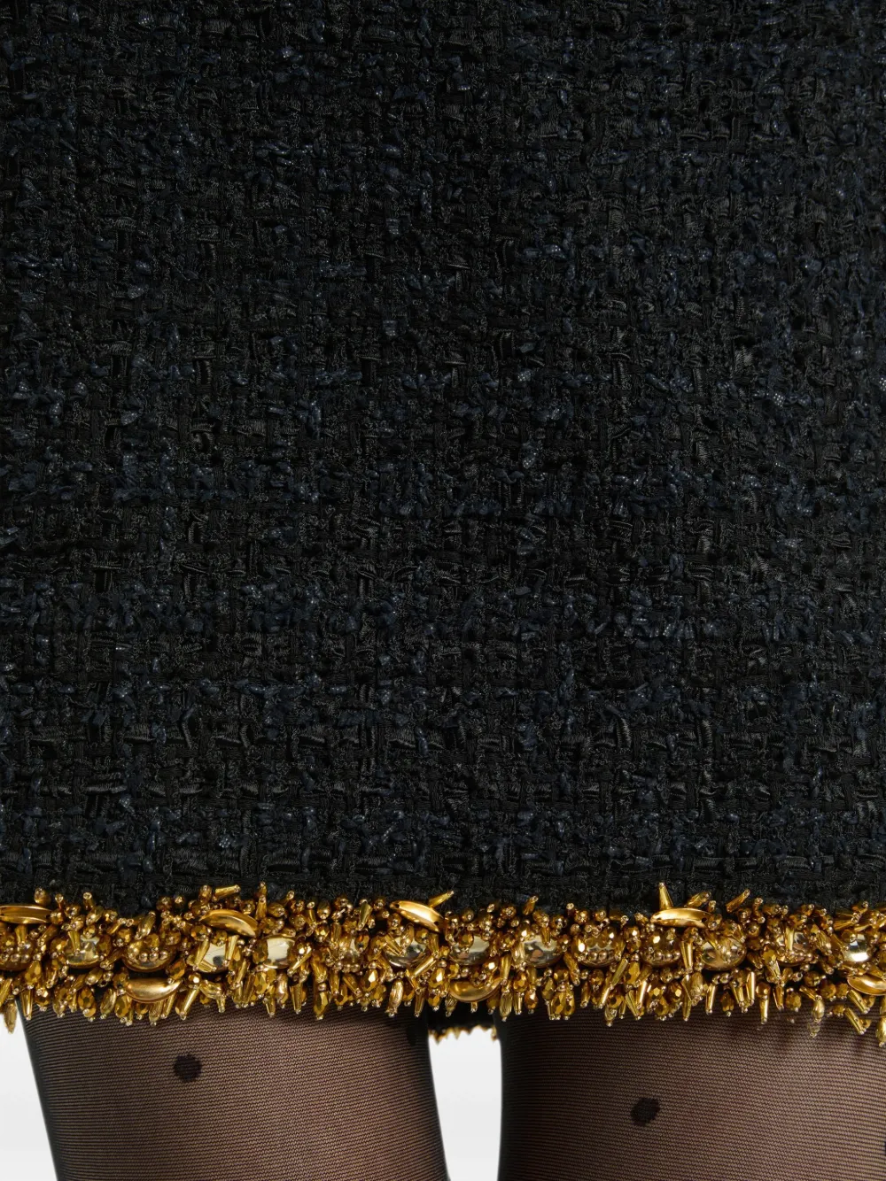 Balmain Tweed rok met geborduurde afwerking Zwart