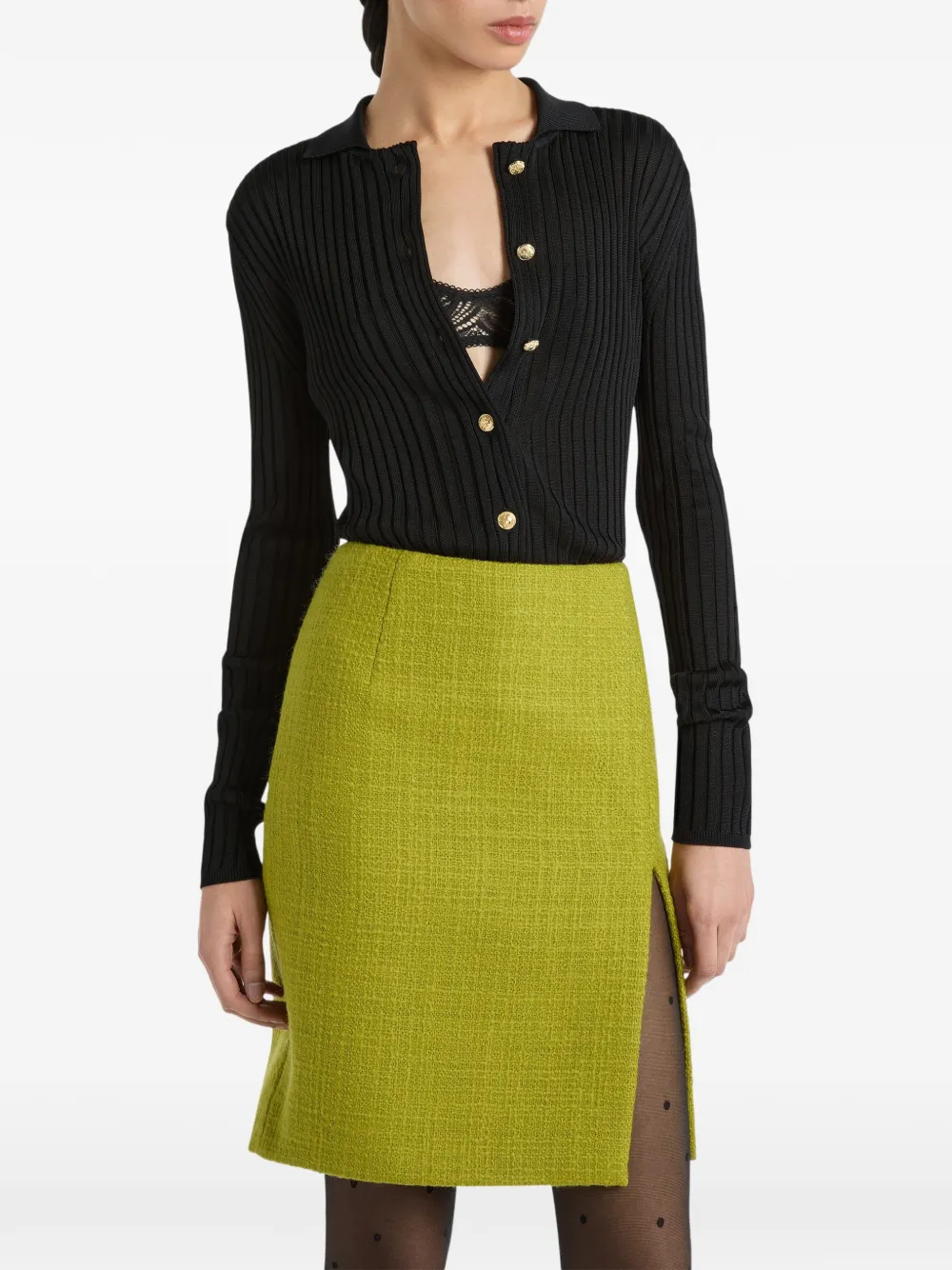 Balmain Ribgebreid vest Zwart