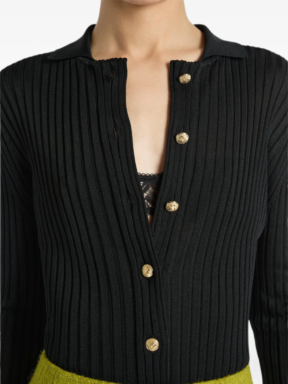 Balmain Ribgebreid vest Zwart