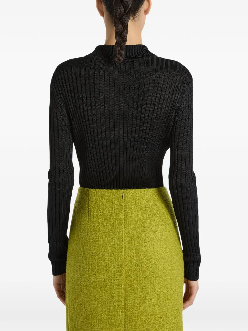 Balmain Ribgebreid vest Zwart