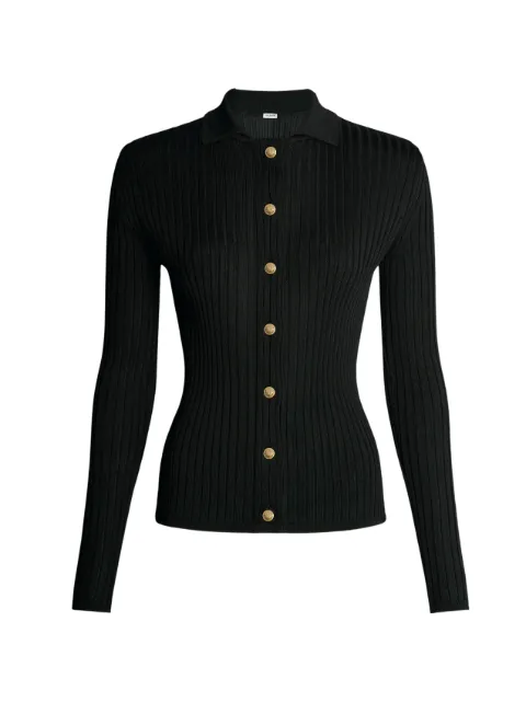 Balmain cárdigan tejido de canalé con botones