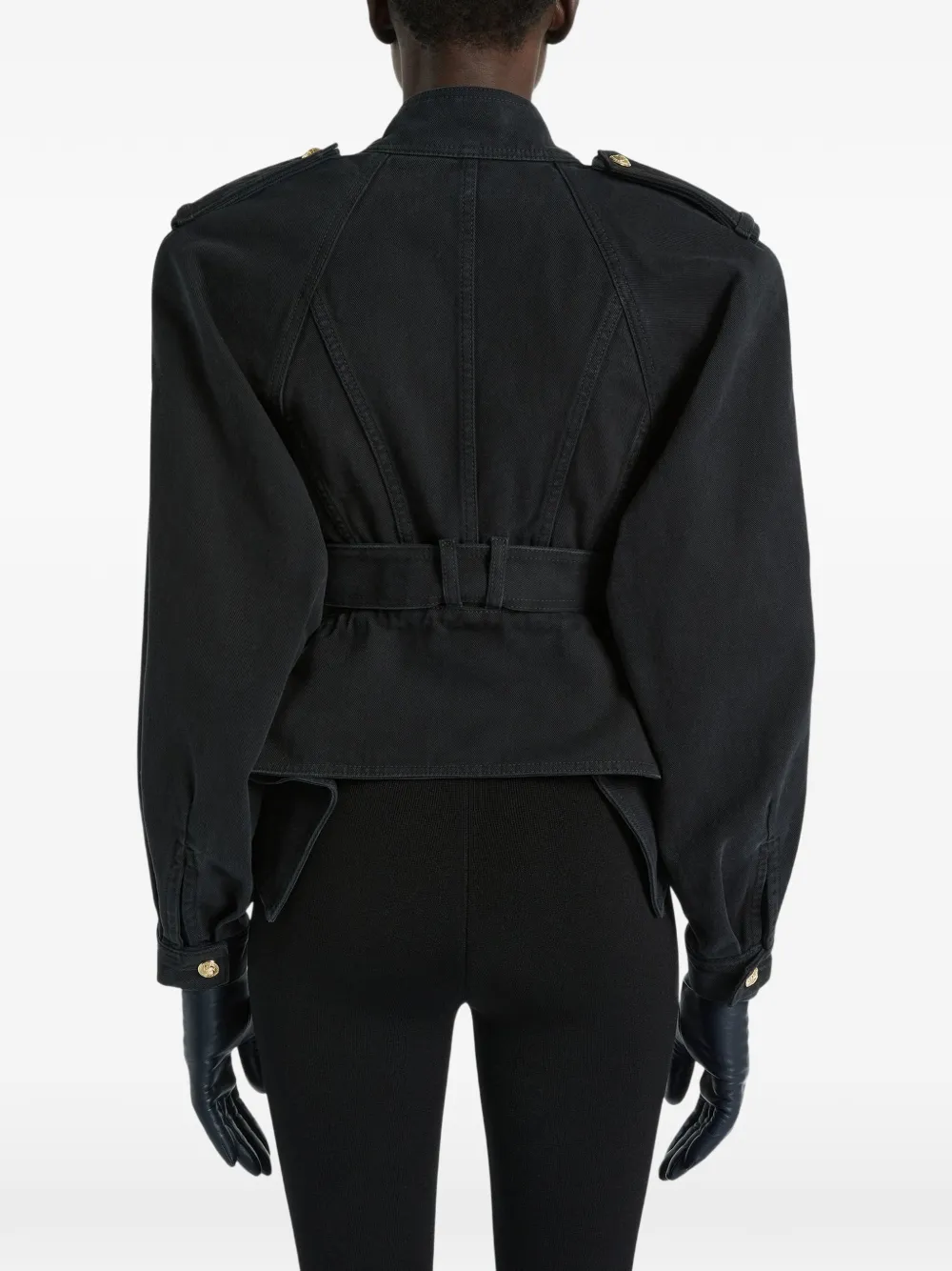 Balmain Denim peplum jacket Zwart