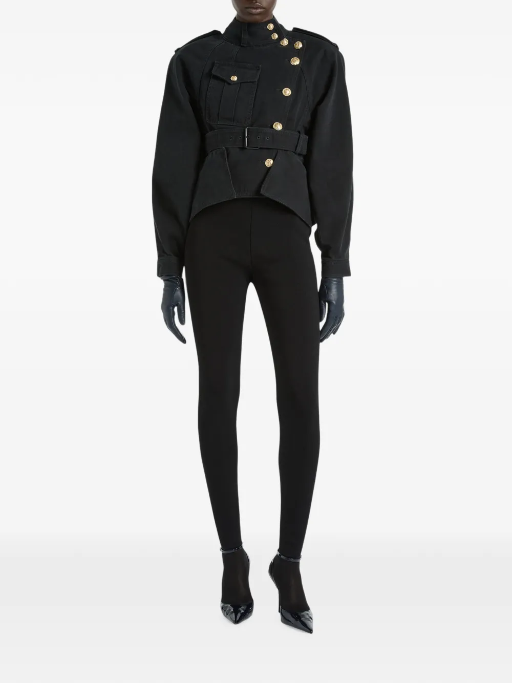 Balmain Denim peplum jacket Zwart