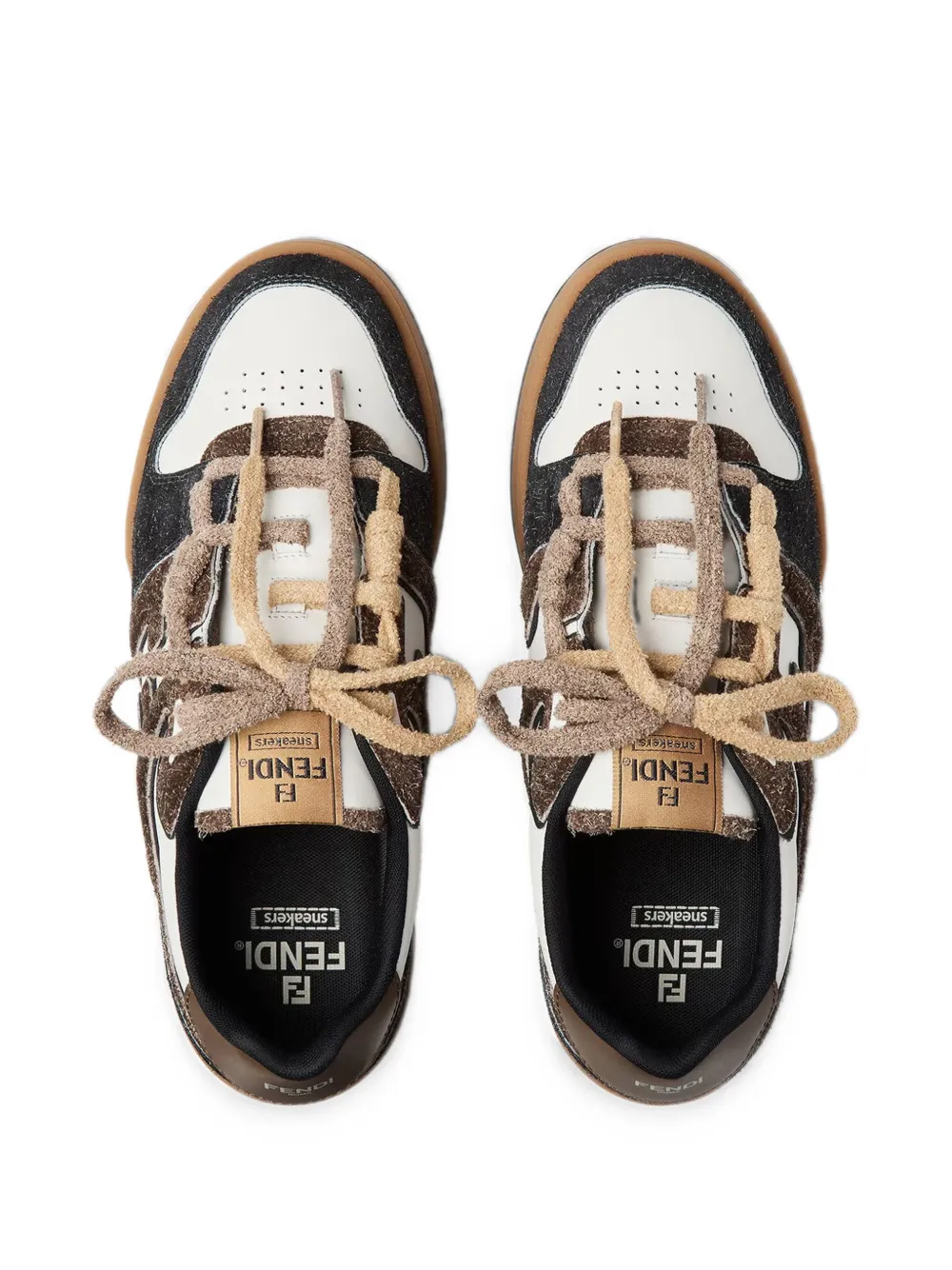 FENDI Match panelled sneakers Wit