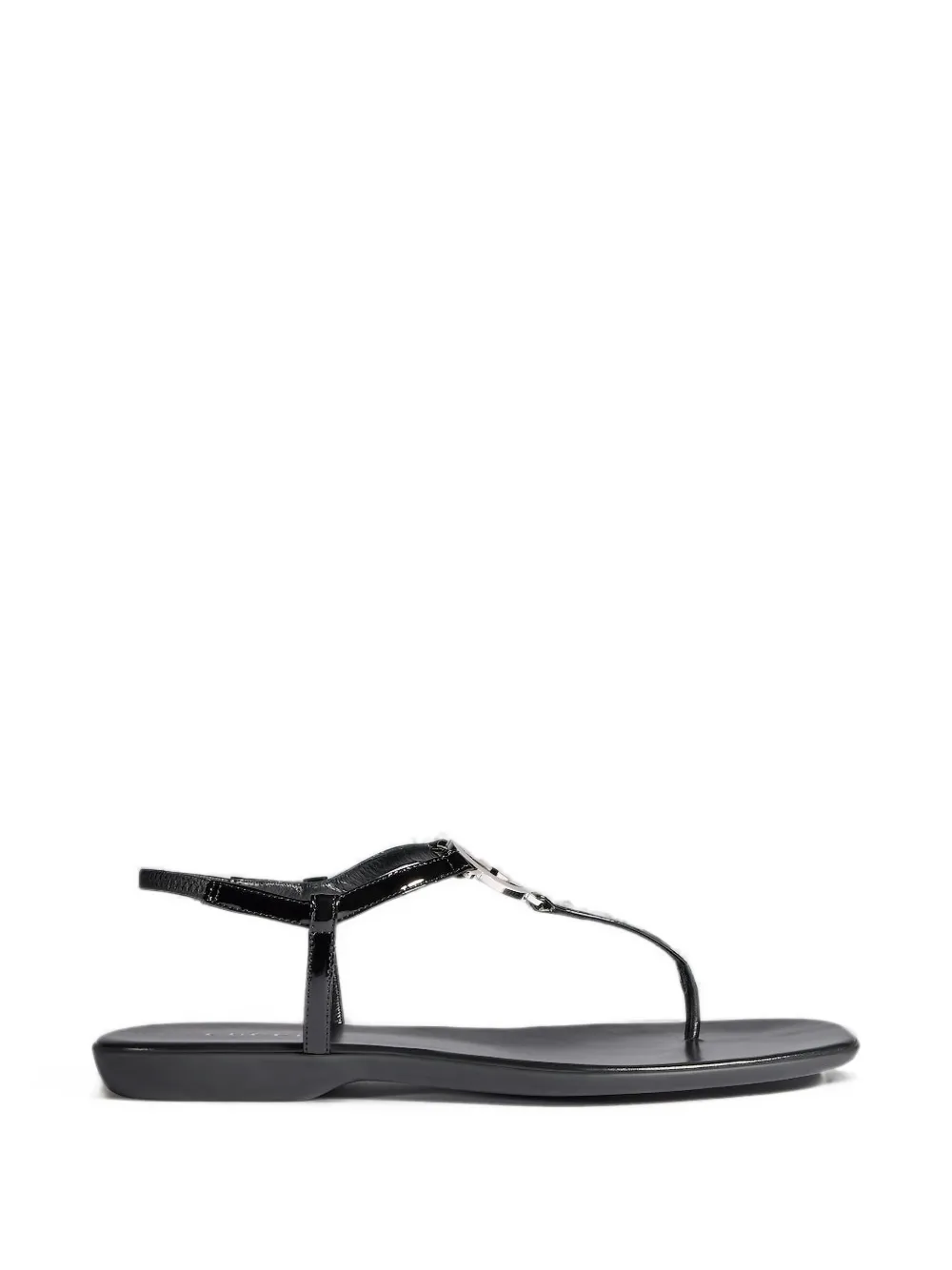 Gucci Interlocking G patent leather sandals Zwart