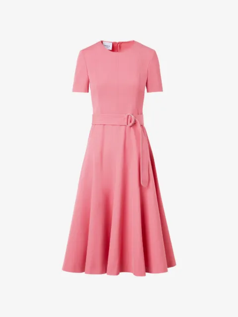 Akris Punto belted short-sleeve midi dress