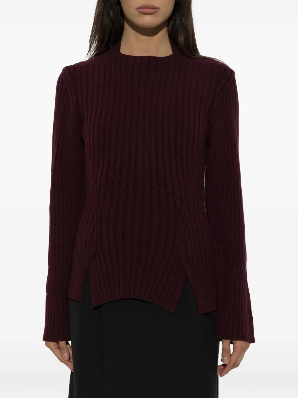Victoria Beckham ribbed-knit cut-out sweater - Rot