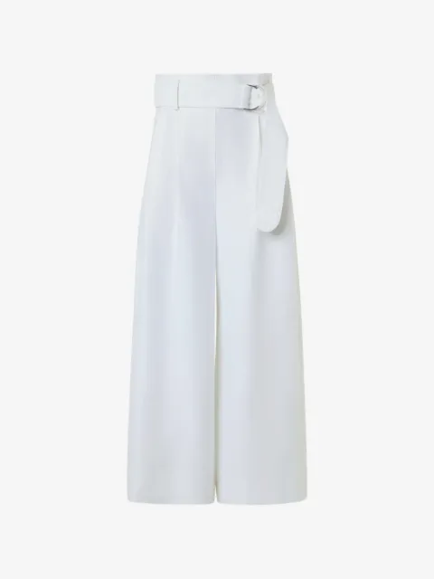 Akris Punto Fiorella linen wide-leg cropped trousers