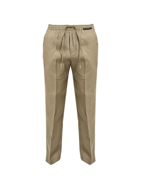 michael coal drawstring linen trousers