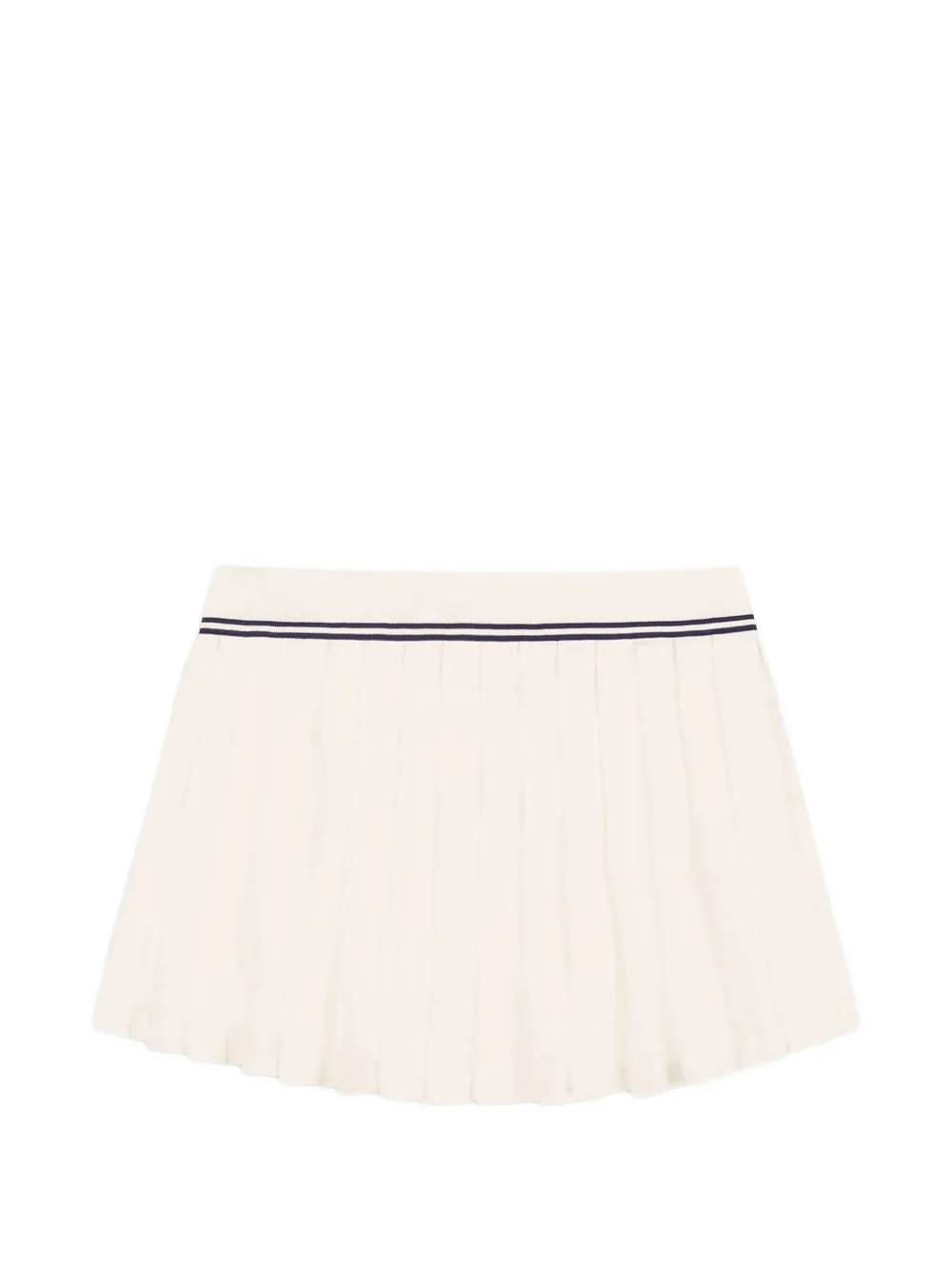 Sporty & Rich Serif mini-plooirok met geborduurd logo Beige