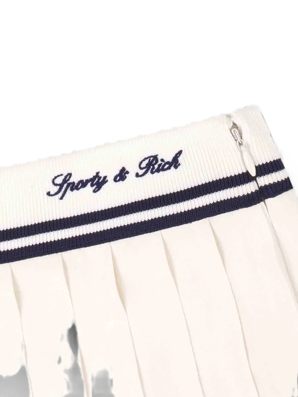Sporty & Rich Serif mini-plooirok met geborduurd logo Beige