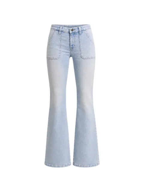 Les Temps des Cerises jeans acampanados con bolsillo de parche
