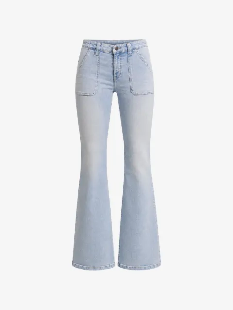 Les Temps des Cerises jeans acampanados con bolsillo de parche