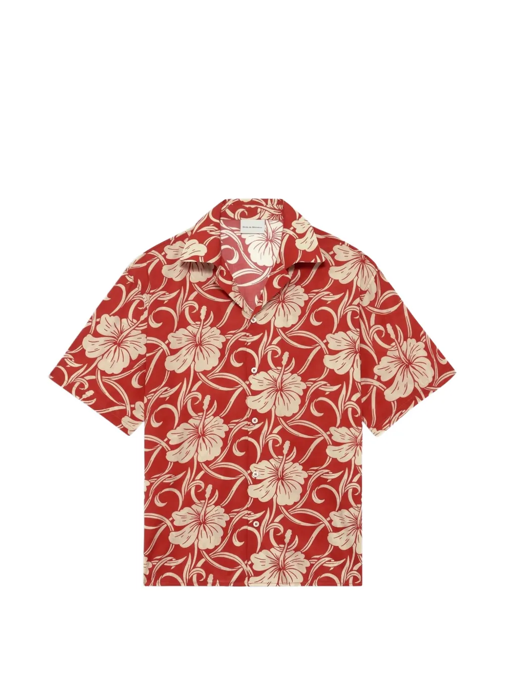Drôle De Monsieur hibiscus-monogram print shirt - Rot