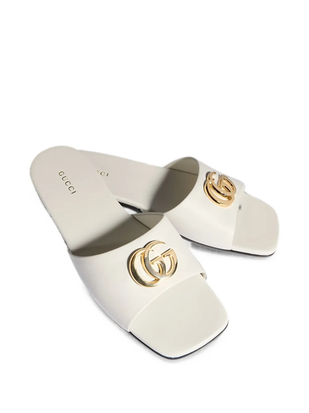 Gucci Double G leather slippers Wit